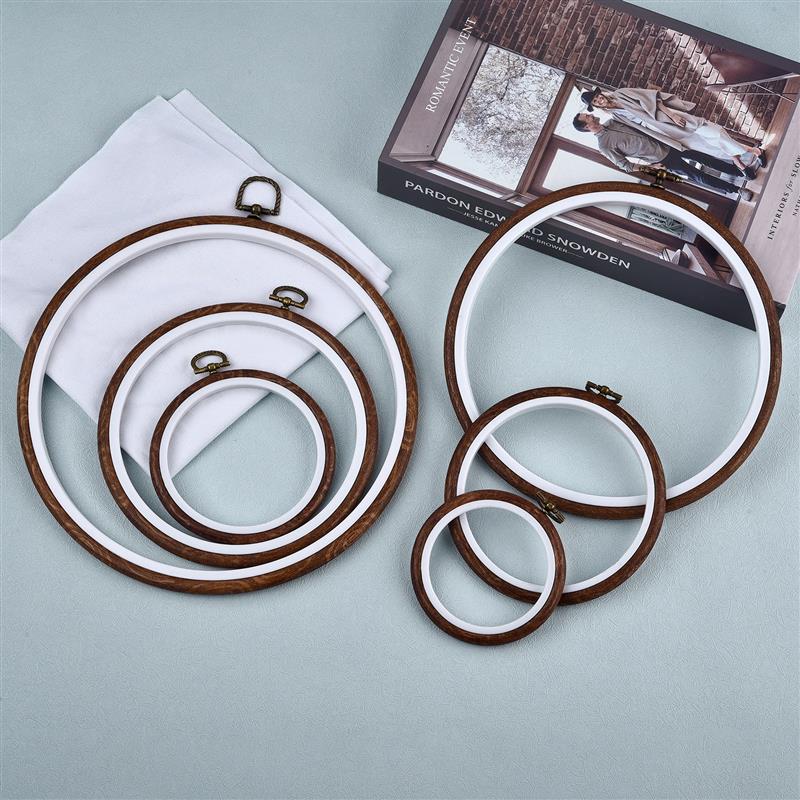 Wood Ring Blank - Round Oval Wooden Color Embroidery Hoops