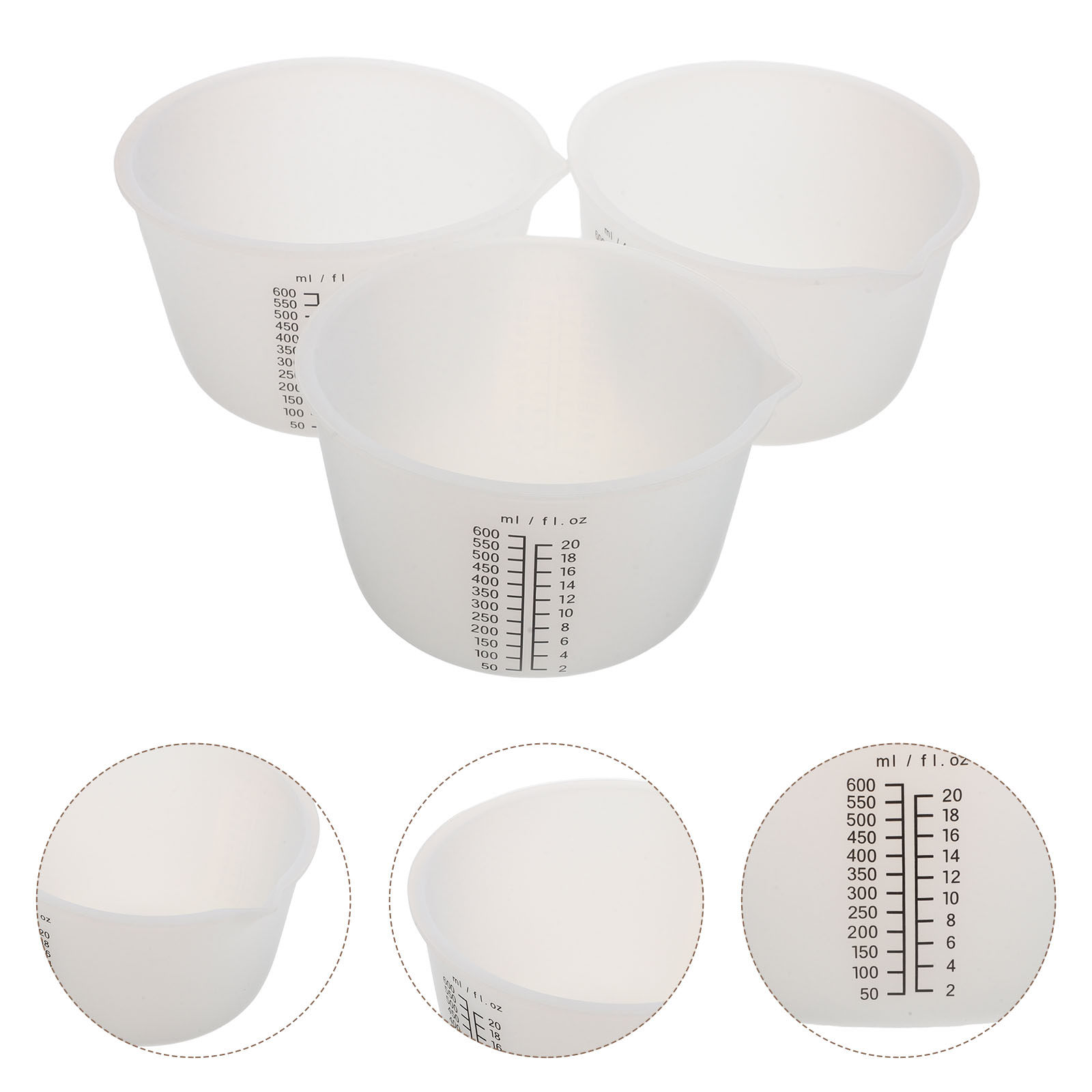 Mixing Cup Silicone - 3Pcs Silicone Resin Pouring Cups 600Ml