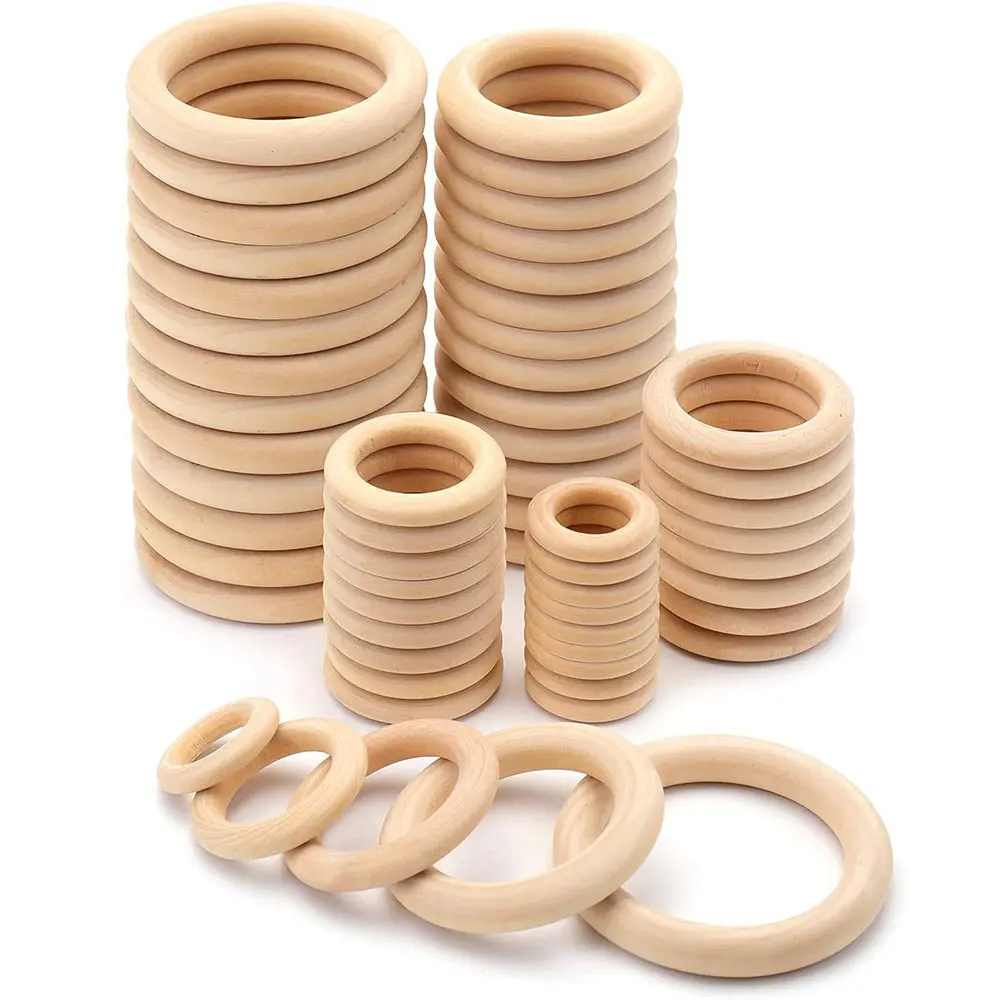 Wood Ring Blank - Unfinished Solid Wooden Rings 15-100MM Natural