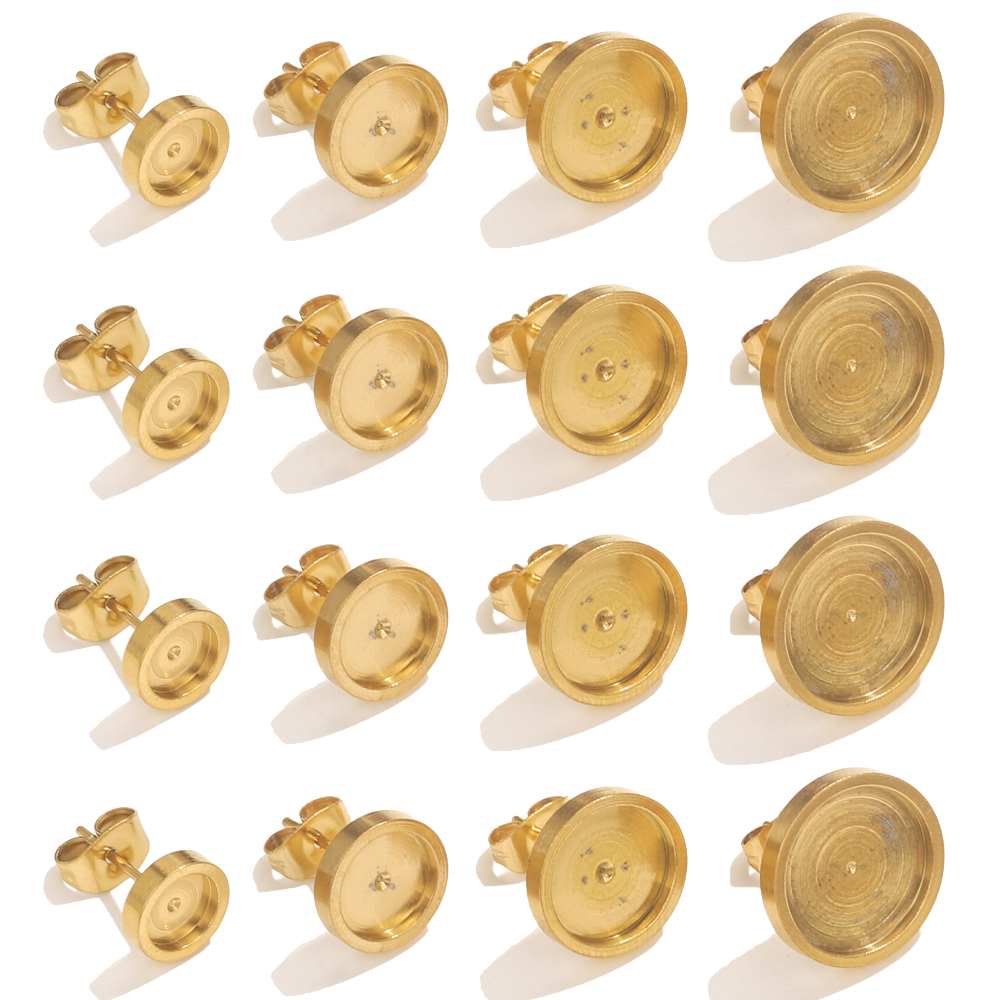 Resin Craft Projects - 10pcs Stainless Steel Gold Earring Stud