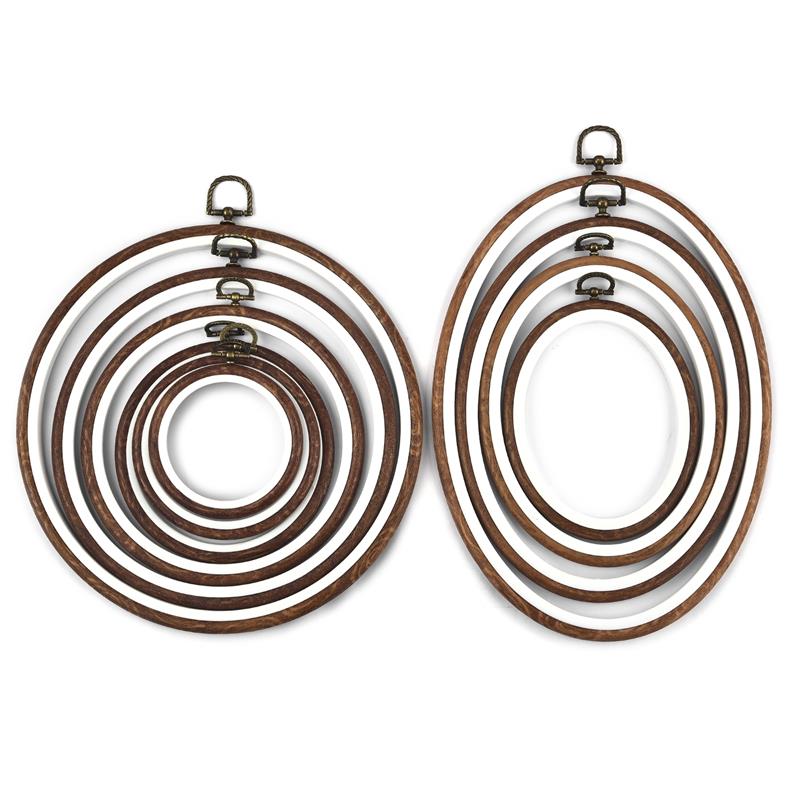 Round Oval Wooden Color Embroi - Wood Ring Blank recension och pris