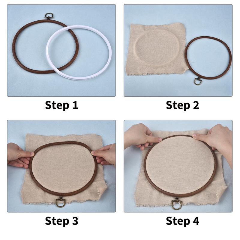Round Oval Wooden Color Embroi - Wood Ring Blank recension och pris