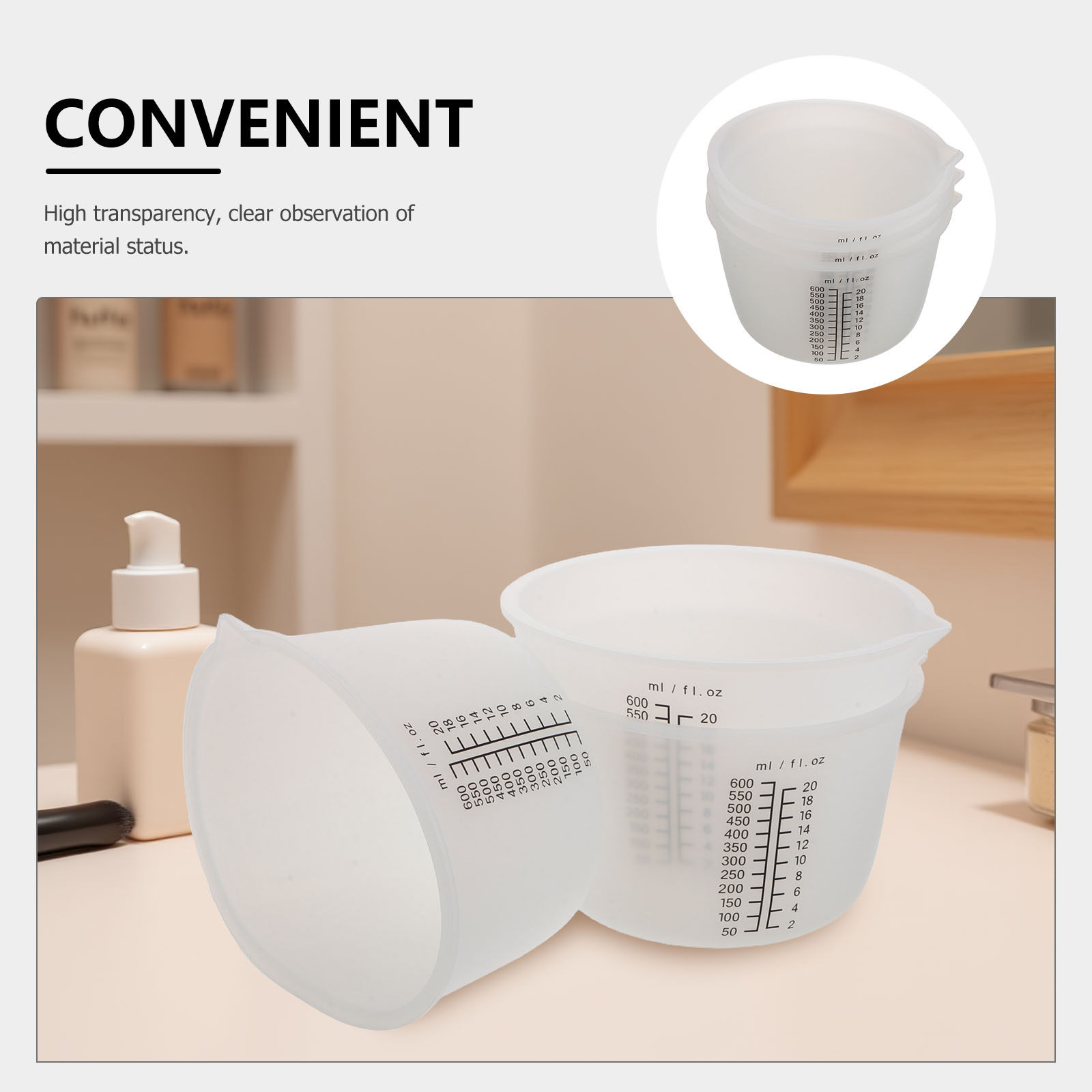 3Pcs Silicone Resin Pouring Cu - Mixing Cup Silicone recension och pris