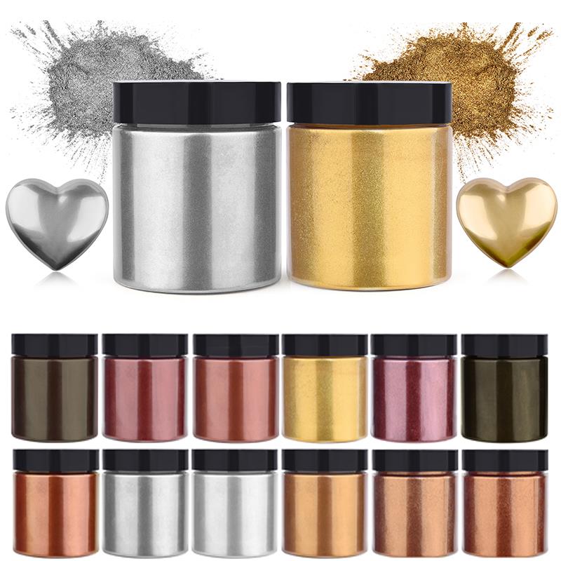 50g Shimmer Metallic Gold Silv - Resin Pigment Set recension och pris