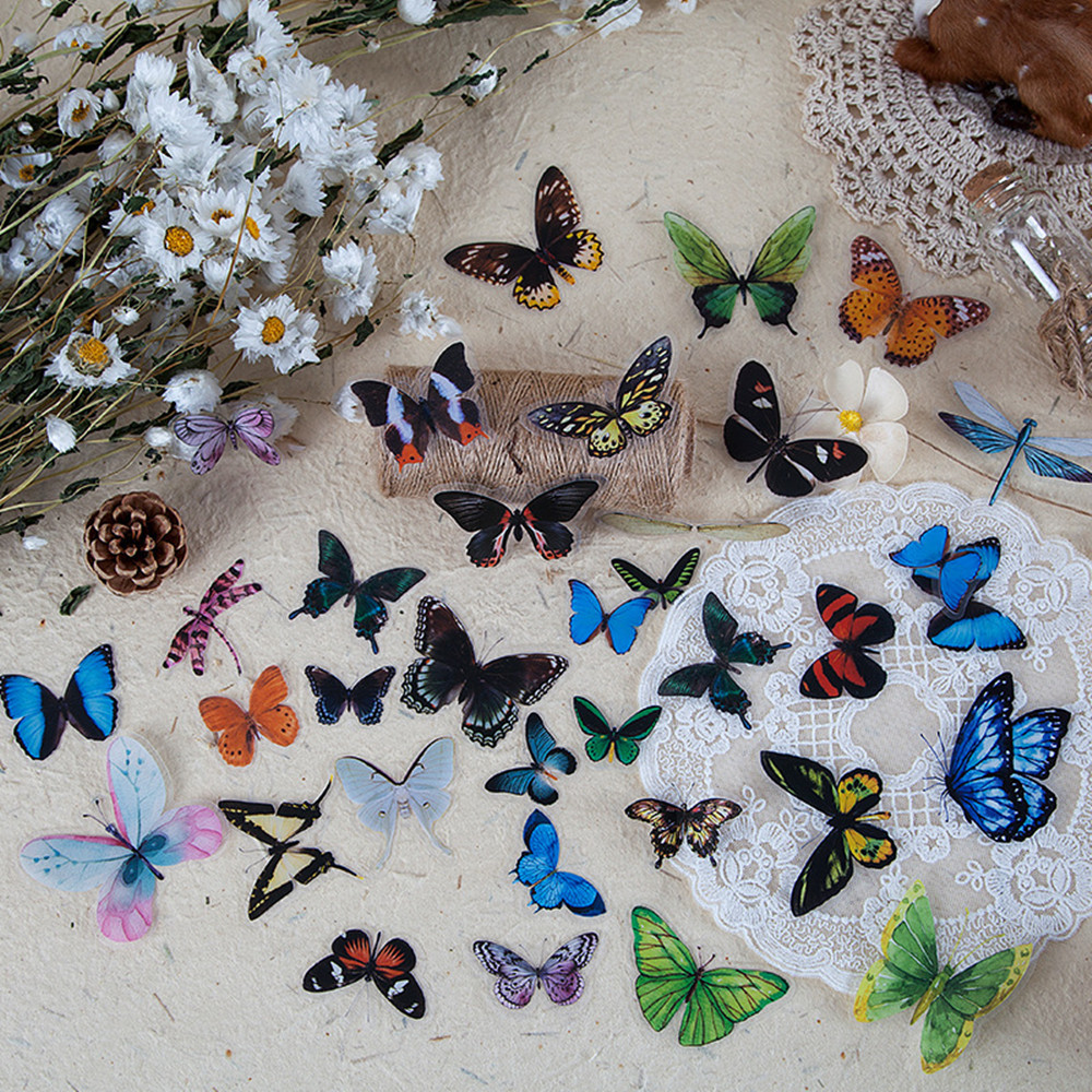 40Pcs/Bag Butterfly Stickers P - Resin Craft Ideas recension och pris